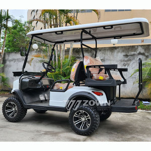 Carrito de Golf Blanco Reforzado de 4 Plazas con Neumáticos para Lodo de Patrón Profundo y Chasis Amortiguador para Campismo en Montaña y Viajes Todoterreno - Product Image 3