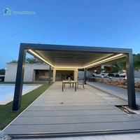 Pergola Bioclimatique Autoportante Motorisée en Aluminium Sweet Home avec Lames Orientables, Résistante au Vent et à l'Eau, pour Jardin Extérieur