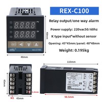 Pengontrol Suhu Plastik Rex-c100 M DA 220VAC Pelat Pemanas Kontrol PID Termokopel PT100 Layar LCD IP66 OEM ODM