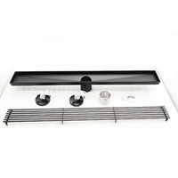 Grille de drain linéaire en acier inoxydable anti-odeur de 18, 24, 32 pouces avec filtre à cheveux pour douche