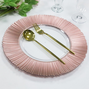 <span class=keywords><strong>Assiette</strong></span> de présentation <span class=keywords><strong>jetable</strong></span> de luxe 13 pouces en plastique durable et écologique, moderne, finition <span class=keywords><strong>rose</strong></span> doré pulvérisé, décorative pour mariage - Product Image 3