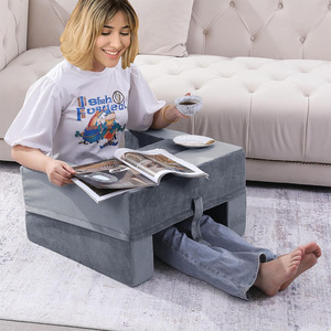 Du Babo Memory Foam Ottoman With <b>Storage</b> Home <b>Stool</b> And Reading Pillow Multifunctional Fabric Cushion - Product Image 1