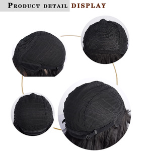 <span class=keywords><strong>Donna</strong></span> europea americana di alta qualità parrucca lunga riccia soffice trecce capelli artificiali testa intera tra cui acqua increspatura aria frangia - Product Image 5