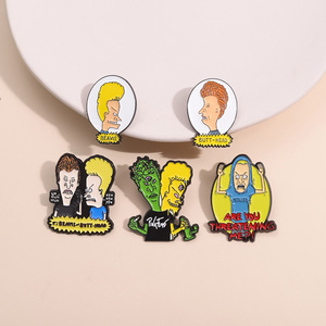 Badges personnalisés créatif drôle dessin animé <span class=keywords><strong>Beavis</strong></span> et tête de cul faire l'Amérique Film Souvenir broche émail épinglette - Product Image 3