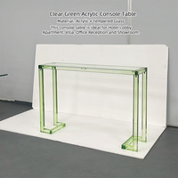Table console moderne de luxe en acrylique avec plateau en verre, montage facile, design gain de place pour entrée, couloir et salon