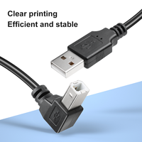 Kabel Printer PVC USB 2.0 A ke B Male to Male 90 Derajat untuk Komputer