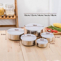 Boîtes de rangement alimentaire portables en acier inoxydable, ensemble de boîtes à lunch pour enfants avec couvercles extensibles en silicone pour l'emballage des aliments