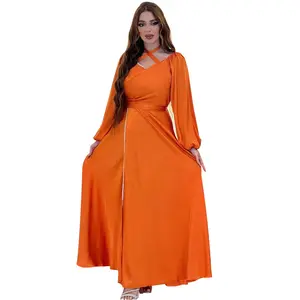 Gaun Wanita Mode Modern Eropa dan Amerika terbaru gaun lintas batas gaun Muslim gaun malam bor Timur Tengah