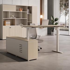 โต๊ะทำงานไฟฟ้าปรับความสูงได้ตามหลักสรีรศาสตร์โต๊ะไม้เวิร์คสเตชั่นสำหรับยืนออกกำลังกาย - Product Image 4