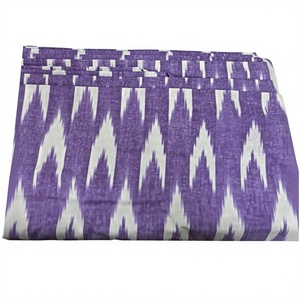 Handwoven Combed <b>Medium</b> Weight Pink Ikat Brocade <b>Fabric</b> Traditional Ikat Print 150GSM 58/60" Width for Women's Dresses Meter - Product Image 1