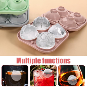 Stampi in Silicone cubetto di ghiaccio con coperchi, 4 forme rotonde, diamanti, calcio, Rose grandi produttori di palle di ghiaccio per cocktail succo di whisky - Product Image 6
