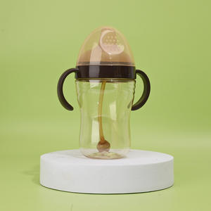 ขวดป้อนนมซิลิโคนสำหรับเด็กปราศจากสาร BPA เป็นมิตรต่อสิ่งแวดล้อม240มล. ขวดหัดดื่มสำหรับเด็กเกรดอาหารมีลวดลาย - Product Image 3