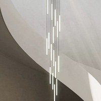 Lustre LED long pour escalier duplex, lustre suspendu pour escalier d'hôtel, lustre pour salle à manger