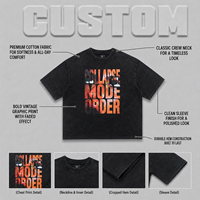 Camiseta de hombre personalizada de moda urbana, holgada, de manga corta, juvenil y moderna, estampada en tela gruesa de 300g.