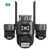 Caméra de sécurité extérieure ICSEE à triple objectif 3MP avec vision nocturne, étanche IP66, sans fil PTZ et port Ethernet filaire RJ-45