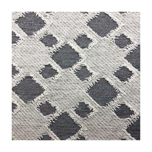 Nuevas TENDENCIAS DE RECORTE Y tallado de lurex cuadrado de punto <span class=keywords><strong>CVC</strong></span> hilo metálico teñido de tela de rizo jacquard gris y blanco para sudaderas con capucha - Product Image 3
