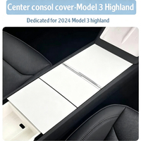 Pour Tesla Model 3 Highland : Cache de console centrale en acrylique, panneau de porte-gobelet, autocollant de protection, accessoires intérieurs de voiture