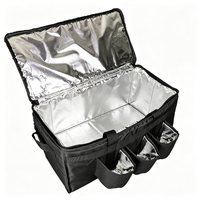 Sac isotherme pliable, réutilisable, étanche, pliable, pour la livraison d'aliments, avec poches de refroidissement