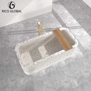 อ่างอาบน้ำหินขัดแบบตั้งอิสระหรูหราอ่างอาบน้ำหินดีไซน์ทันสมัยสำหรับห้องน้ำสุดหรู - Product Image 2