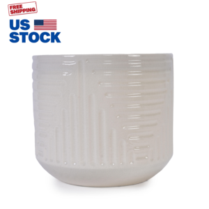 Mdj Ceramic Flower <b>Pot</b> 16.14in D X 14.37in H Round Glazed Modern Style <b>Indoor</b> Outdoor Planter For Home Garden - Product Image 1