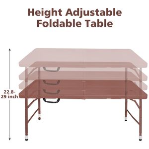 Customized Cheap <b>Portable</b> Outdoor Folding <b>Table</b> /6/8ft White Plastic Foldable Garden <b>Table</b> Modern Design for Dining Events Party - Product Image 4