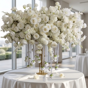 IFG Oferta Especial Rosas Blancas Colgantes Artificiales Centros de Mesa Grandes para Boda - Product Image 1
