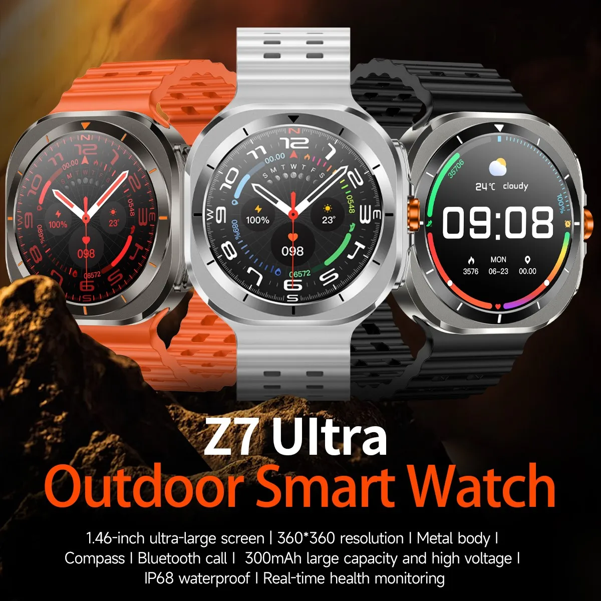 2024 Z7 Ultra Smartwatch - 1.52inch Screen, Rugged & Smart