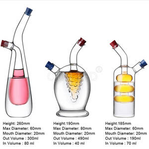 Accesorios de cocina de vidrio 2 en 1 personalizados: Botella dispensadora de aceite y vinagre, tarro de almacenamiento de vidrio para salsa de soja con tapa, y recipientes para salsa. - Product Image 5