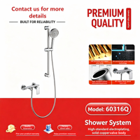 Système de douche multifonction en laiton massif chromé de qualité supérieure avec barre coulissante pour salle de bain et rénovation de douche d'hôtel
