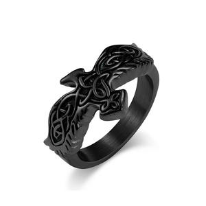 Eagle Titanium Steel <b>Ring</b> <b>Celtic</b> Knot Design Unisex Fashion Jewelry Gift Stainless Steel Gold Black Silver Color Options - Product Image 5