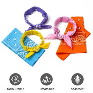 Vente en gros en vrac de bandeaux pour cheveux en coton de qualité supérieure 100% 22''22'' Motif paisley Style hip-hop en plein air pour hommes et femmes - Product Image 3