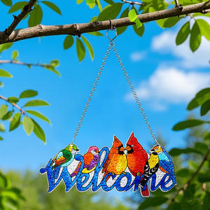 זכוכית מגולף חוצי גבול שש ציפורים, תליון קישוט וצייד שמש - Product Image 3