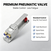 Mini-sablageuse pneumatique industrielle à commande au pied avec retour automatique par ressort, construction compacte en aluminium moulé sous pression et laiton