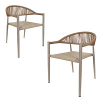 Ensembles de table et chaises de jardin d'extérieur en gros, chaises en corde tressée pour patio, fauteuils ronds pour restaurant