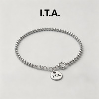Bracelet chaîne ajustable en acier inoxydable plaqué or 18 carats avec logo personnalisé, bijoux en gros, cadeau, accessoire de mode