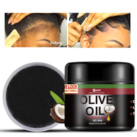 300 ml/pcs personnalisé huile d'olive noire gel de cire pour cheveux forte tenue séchage rapide cire de pommade pour cheveux
