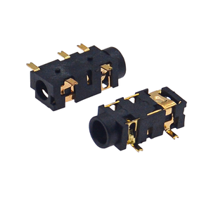 Conector Hembra Vertical PJ-327A de 3.5mm para Audio Estéreo, Montaje SMT de 5 Pines, Contactos Chapados en Oro - Product Image 1