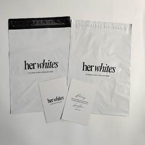 Elegant Matte White Poly Mailers, Minimal Black Logo Printed Waterproof Mail Bags For Apparel Underwear Beauty Gift - Product Image 2