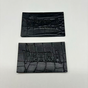 Customized crocodile skin leather patch wholesale embossed logo heat-pressed jeans truck <b>driver</b> leather label - Product Image 4