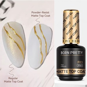 BORN PRETTY PRO - Esmalte de Gel UV con Capa Superior de Terciopelo Antiadherente, Transparente, Sin Amarillo, Sin Limpieza, Estilo Ruso, Capa Superior Mate para Uñas Cromadas - Product Image 3