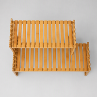 Support à plantes en bambou à 2 niveaux avec logo personnalisé de luxe, pour intérieur et extérieur, étagère de présentation pour pots de fleurs, balcon, jardin, organisateur de bureau