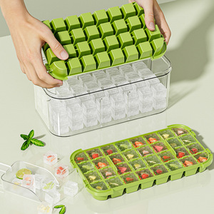 Ice Cube Mold <b>Press</b> Type With Storage Box Food Grade Plastic Cube Ice Maker For Home Use Family - Product Image 3