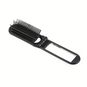<b>Hot</b> Sale Custom Logo Printed New Design Top Quality Fashion Fold Portable Ribs Shape Hair Brush <b>Comb</b> With Mirror - Product Image 4