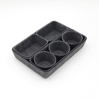 Panier de rangement en feutre empilable pour étagère de placard, style nordique minimaliste, ensemble de paniers de rangement en feutre pour bijoux et maquillage