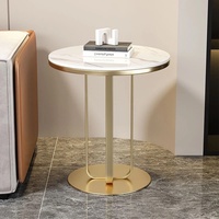 Table basse de luxe légère, table d'appoint de canapé, design minimaliste moderne, plateau en pierre, multifonctionnelle pour le salon