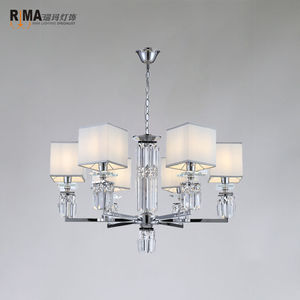 <span class=keywords><strong>RIMA</strong></span> Lighting-lámpara colgante de nuevo diseño para vestíbulo de hotel, candelabro de cristal con pantalla de color cromado de hierro para Decoración - Product Image 1