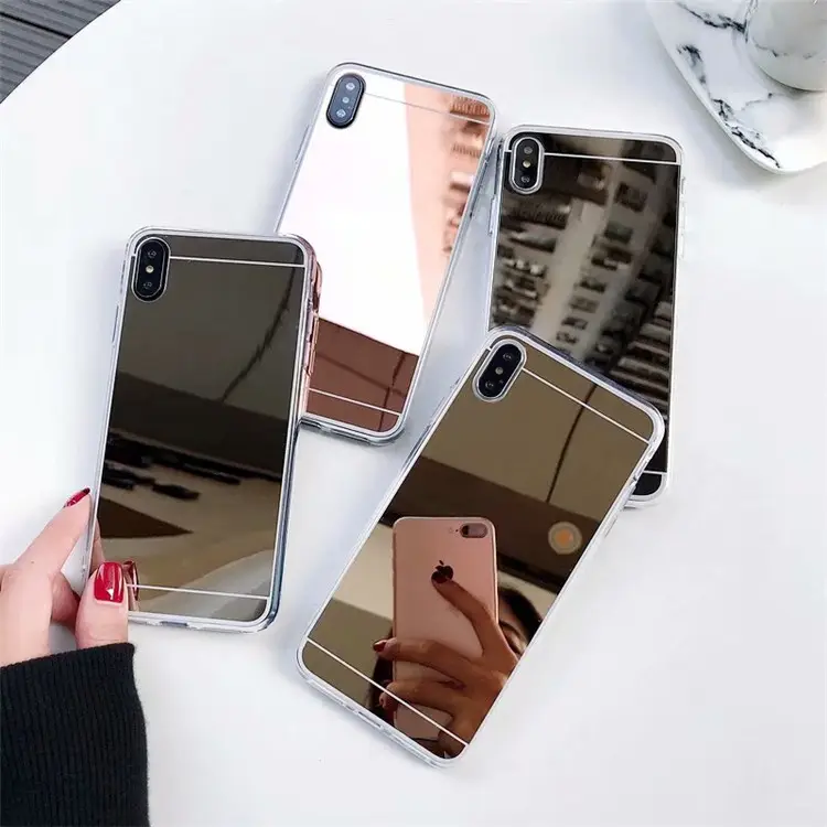 TPU Bumper Full Cover for iPhone 12 11 Pro XS MAX XR 6S 7 8 Plus Samsung Huawei OPPO Xiaomi VIVO Back Mirror Hard Case