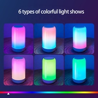 Lampe de table RVB portable intelligente pour la maison tactile LED veilleuse, avec fonction audio, utilisation de la lampe de chevet de la chambre