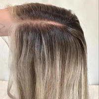 Perruque Full Lace à Raie Centrale Ondulée avec Dentelle Suisse Transparente Blond Clair, Perruques en Cheveux Humains Naturels