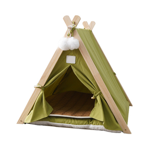 Tente-cave pliable en coton et lin pour animaux de compagnie, lit pour chien et chat, <span class=keywords><strong>tipi</strong></span> pour animaux de compagnie <span class=keywords><strong>avec</strong></span> coussin pour chiens et chats - Product Image 6
